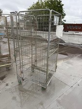 Heavy Duty Roll Cage Trolley – 4 Sided Mesh Storage Cage with Wheels