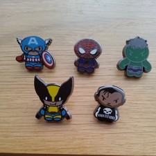 Universal Studios - Marvel Mini Pin Set of 5 Superhero Pin Badges 
