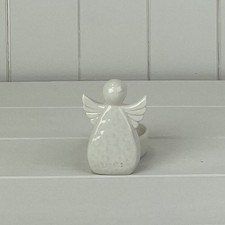 White Ceramic Angel Tealight Holder H8.5cm x L8cm - Home Event Table Decoration
