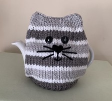 New Hand Knitted 2 Greys/White