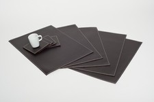 BROWN LEATHER PLACEMATS*SET OF 2*Natural Genuine Leather*Luxe*Mouse Mat