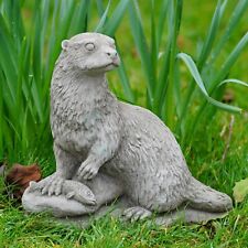 Otter Stone Statue Outdoor Garden Ornament Vintage Style Animal British Wildlife