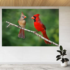 Birds Cardinals Parrots Branch 3d View Wall Sticker Poster Decal A862