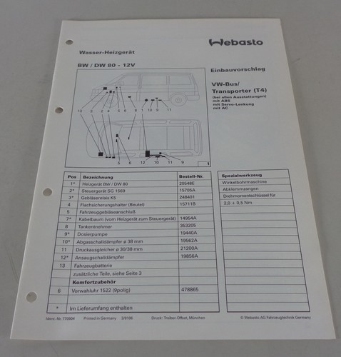 Einbauanweisung webasto heater - einbauanweisung,