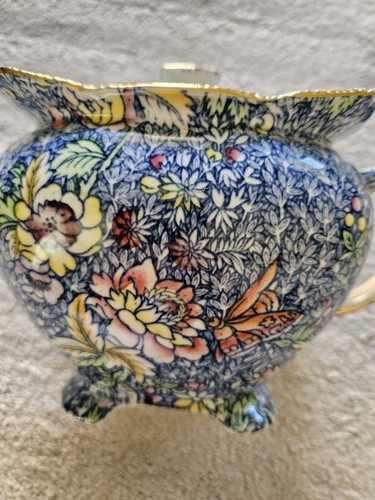 Chintzware teapot blue pink - blue,