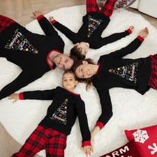 Christmas Family Matching Pyjamas Adult Kids Xmas Nightwear Pajamas Pjs Set