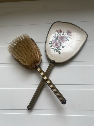Vintage mirror and brush set - mirror,