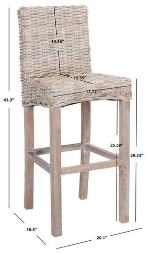 Safavieh tobie rattan bar - tobie,