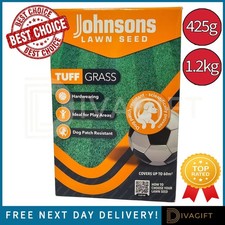 JOHNSONS TUFF GRASS SEED HARDWEARING PET & PLAY AREA LAWN SEEDS 20SQM - 60SQM