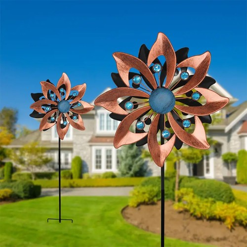 Metal garden windmill rotating - garden,