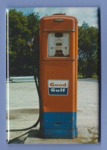 Vintage gasoline pump 2x3 - vintage,