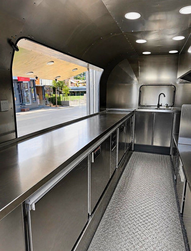 Blue concession food trailer - concession,