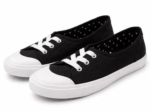 Black canvas trainers pumps - black,