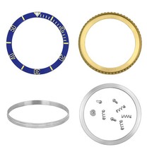BEZEL & INSERT KIT FOR ROLEX SUBMARINER CERAMIC MODEL 116613, 116618 BLUE/GOLD