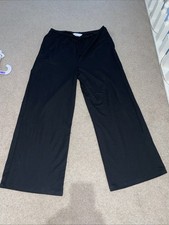 Womens Black Wide Leg Trousers, Primark Size L with pockets