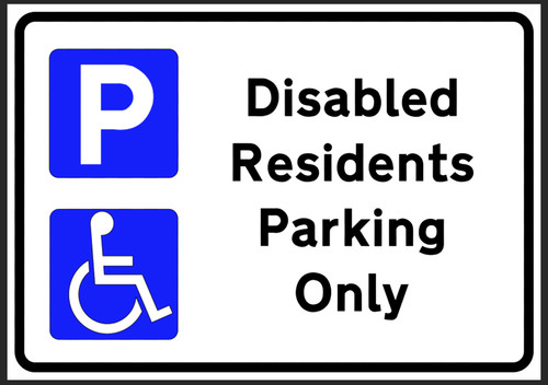 Disabled residents sign - disabled,