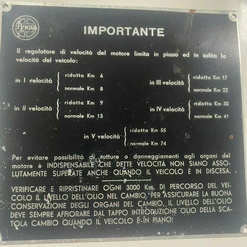 Lancia augusta instruction - lancia,
