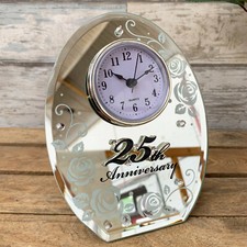 Mirrored Clock Silver 25th