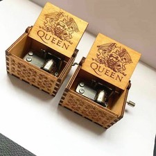 Music Box Hand Carved Wind Up  Mechanism Plays Bohemian Rhapsody Music