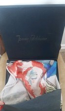 Designer Silk Scarf With Box Lady Red Hair Hand Rolled 26 x 26" Jenny Packham 