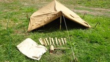 Vintage Brown Canvas WW2 British Army Issue type 2 Man Bivouac Tent Bivi  Canvas