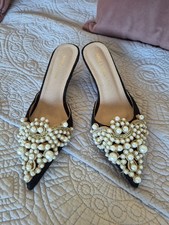 Kitten Heel Jewelled Mules. Size 5. Never Worn