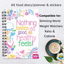 DIET DIARY, A5 FOOD DIARY WEIGHT LOSS JOURNAL S/WW/ CAL/KETO COMPATIBLE PLANNER