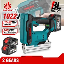 Heavy Duty Tacker Cordless Staple Gun with 2 Battery Electric Stapler U-Nailer