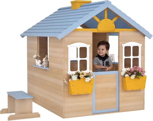 Outsunny wooden playhouse for - outsunny,