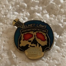 Helmet wars skull and helmet motorcycle metal lapel pin