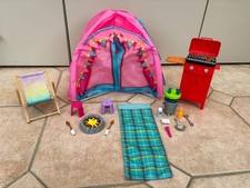 Barbie Camping Tent Playset BBQ Deckchair & Accessories Lot