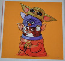 Gallery 1988 "Grogu Unmasked" Gizmo Furby  8" x 8" Print Alex Solis 15/50