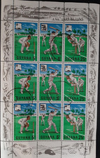 (GUY-101) GUYANA 1968 Mini Sheet 9 stamps Cricket Stamps - Guyana West Indies