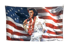 ELVIS PRESLEY USA FLAG WALL ART POSTER 5×3 FOOT FREE UK 48HR POST