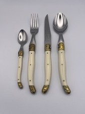 24 piece Ivory colour Laguiole Cutlery Set, in 4 boxes, distinctive bee motif