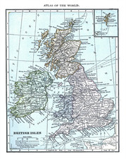 British Isles Map Poster United Kingdom Wall Art- 12X16/16X20/18X24/24X36