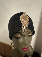 Black Embellished Turban With