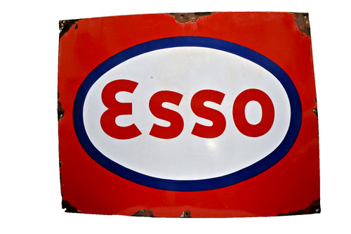 Vintage esso porcelain enamel - vintage,