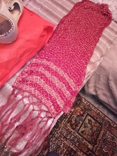 NICE INDIAN PUNJABI MENS/WOMENS WEDDING SCARF CHUNNI STOLE,ABOUT 200X30CM,VGC