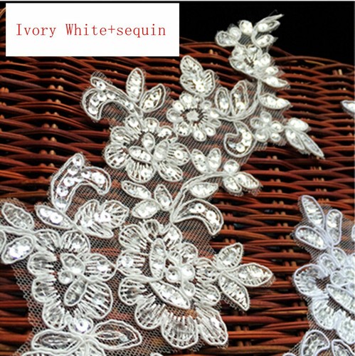 1pair embroidered flower lace - 1pair,