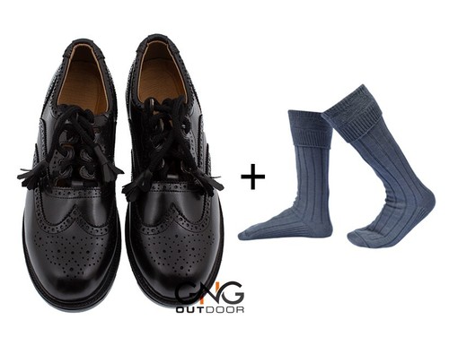 Scottish men black - black, leather