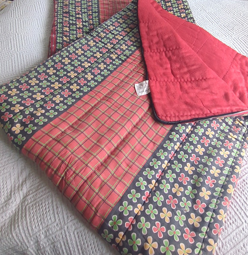 Vintage sleeping bag throw red - sleeping,