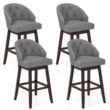 4PCS Swivel Bar Stools Tufted