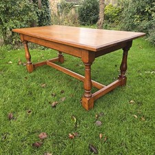 Antique Reproduction Craftsman Solid Oak Refectory Dining Table