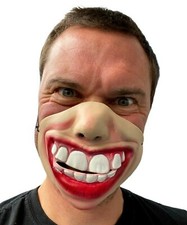 Half Face Mask Funny Big Teeth Smile Grin Masks Adult Child Costume Accessory