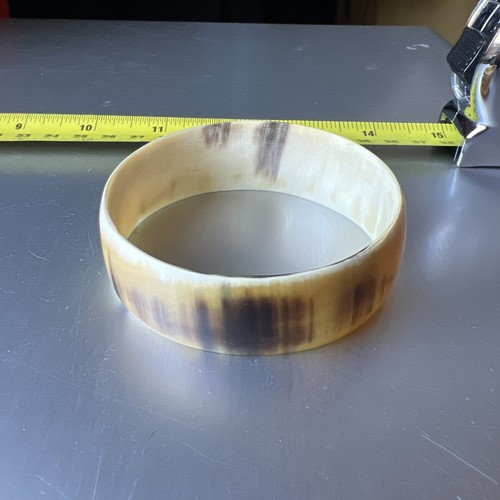 Vintage carved horn bangle - horn,