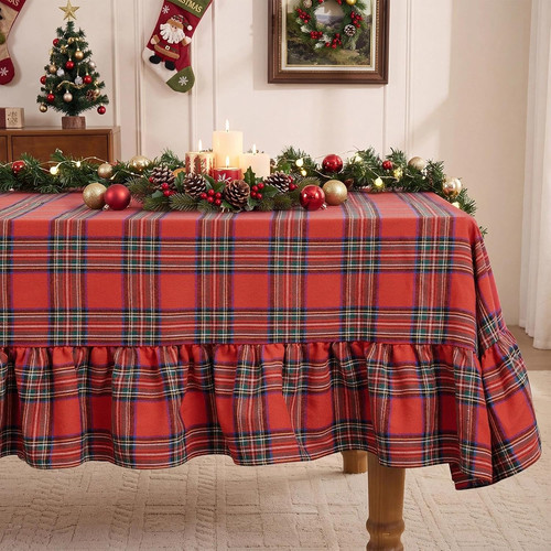 Large xmas tartan tablecloths - xmas,