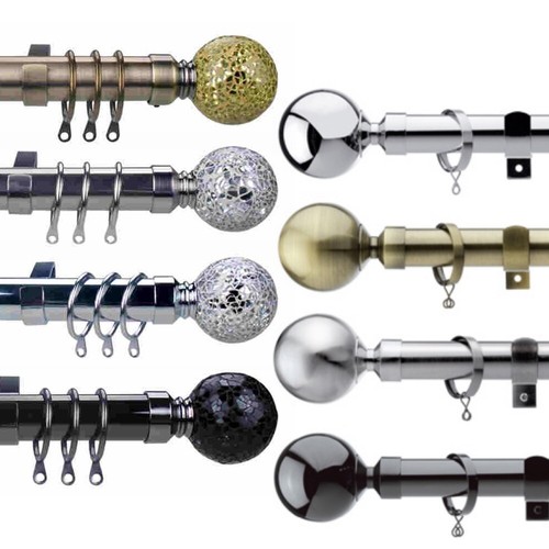 Metal curtain poles extendable - metal,
