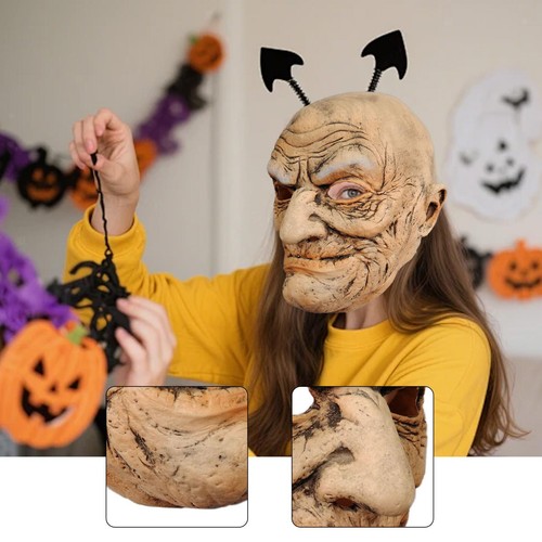 Realistic old man mask - mask, latex
