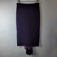 Baylis & Knight Women Size 10 Purple Velvet Midi Draped Skirt Casual Party